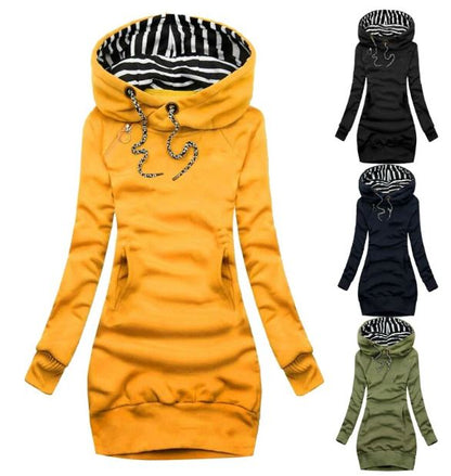 BREE - Damen Hoodie Sweatshirt mit Reißverschluss Winterjacke Kleid