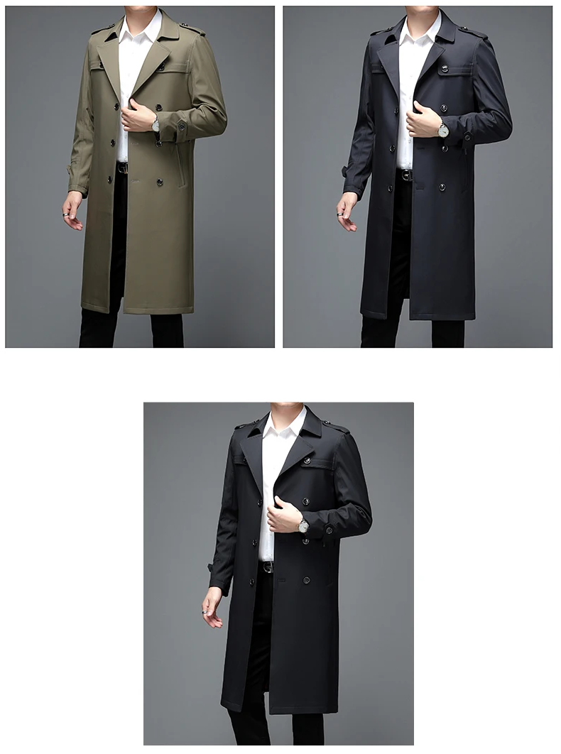 KENN - Hochwertiger langer Herren-Trenchcoat