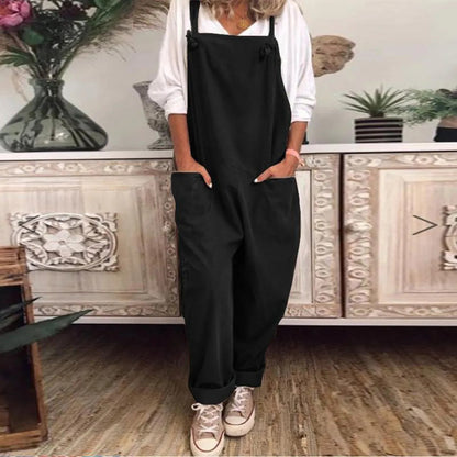 MOIRA - Overall Jumpsuit aus locker gebundener Baumwolle und Leinen