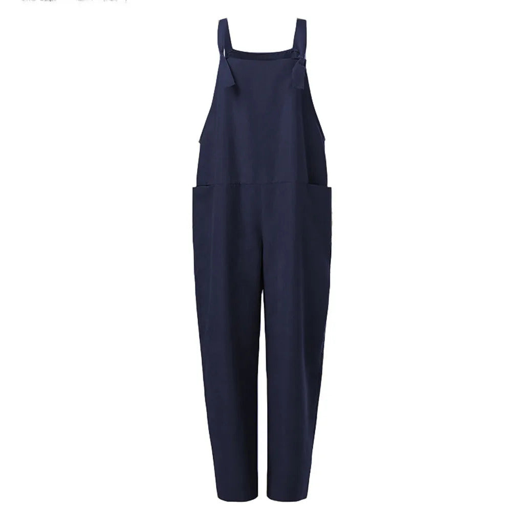 MOIRA - Overall Jumpsuit aus locker gebundener Baumwolle und Leinen