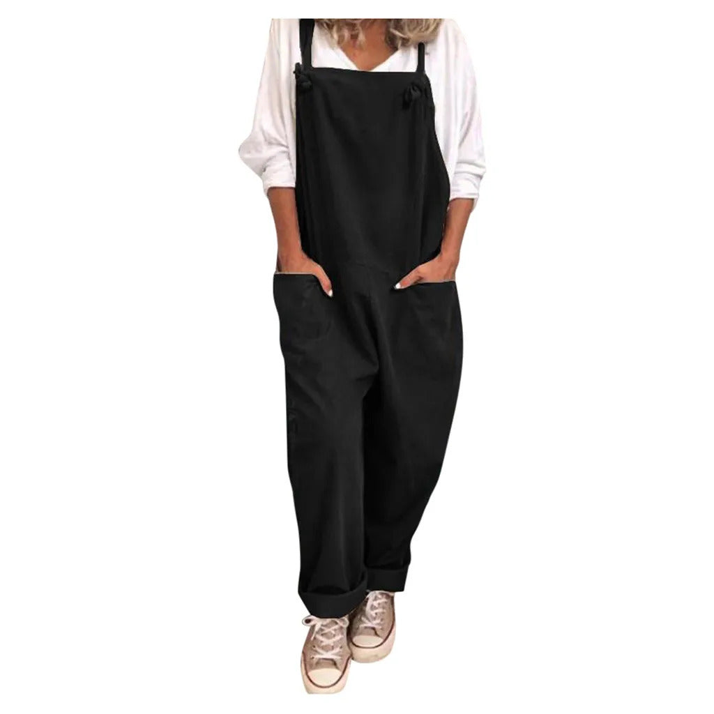 MOIRA - Overall Jumpsuit aus locker gebundener Baumwolle und Leinen