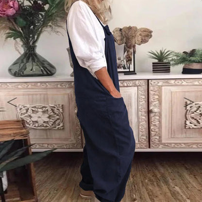 MOIRA - Overall Jumpsuit aus locker gebundener Baumwolle und Leinen