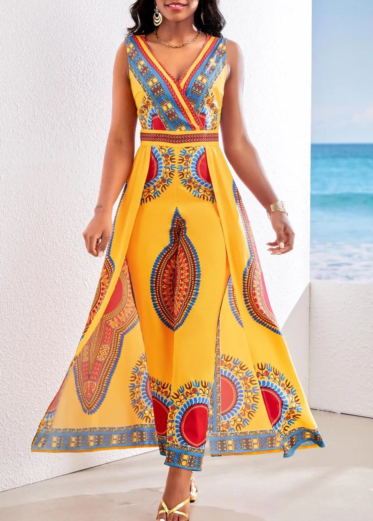 BRIA - Jumpsuit mit afrikanischem Druck im Dashiki-Stil