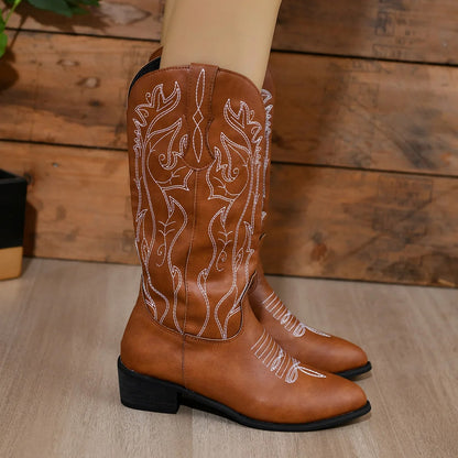 Eliana - Weiße Western-Cowboy-Stiefel