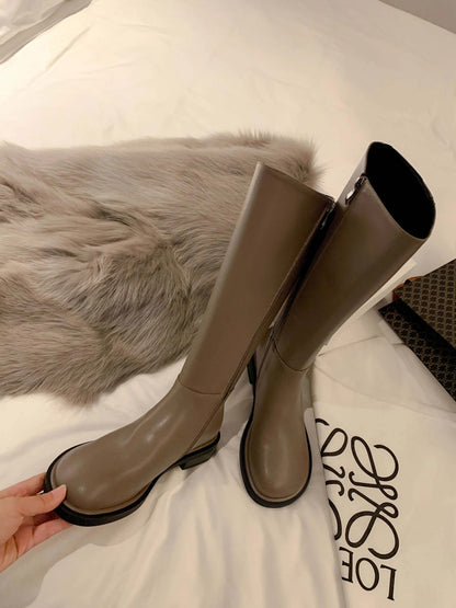 GENNY - Kuhlederne moderne Reitstiefel mit runder Spitze