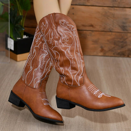 Eliana - Weiße Western-Cowboy-Stiefel