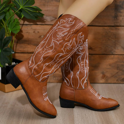 Eliana - Weiße Western-Cowboy-Stiefel