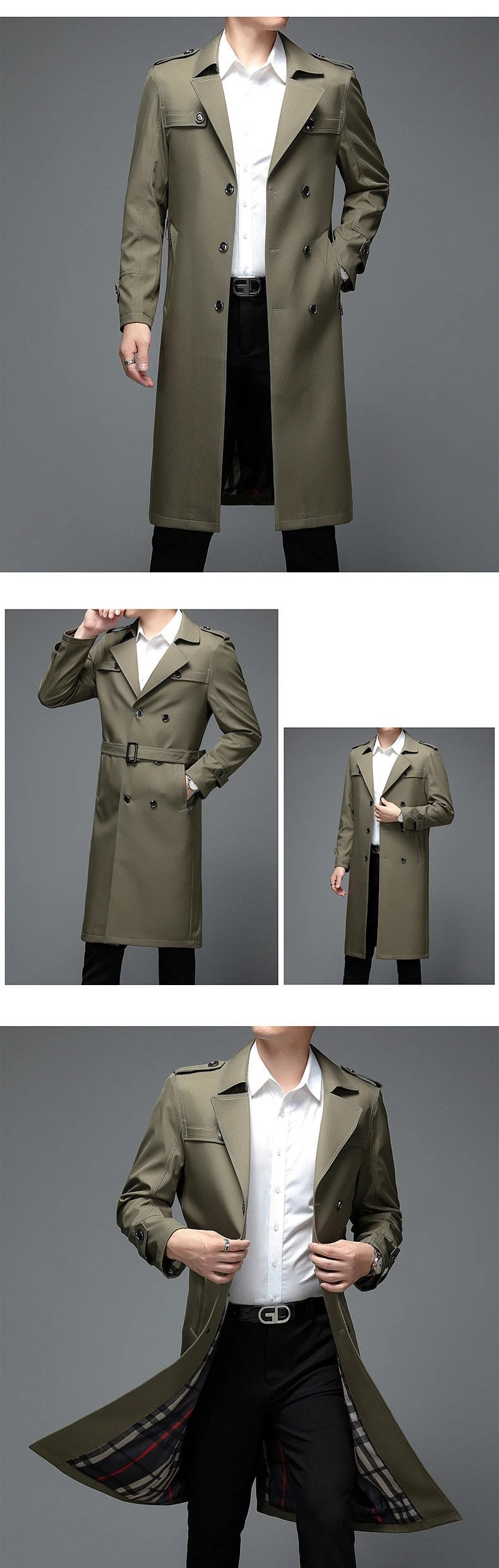 KENN - Hochwertiger langer Herren-Trenchcoat