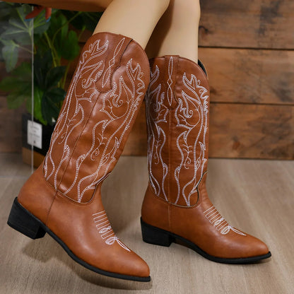 Eliana - Weiße Western-Cowboy-Stiefel