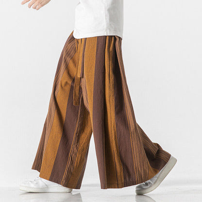 ROBBIE - Gestreifte Wide-Leg-Hose