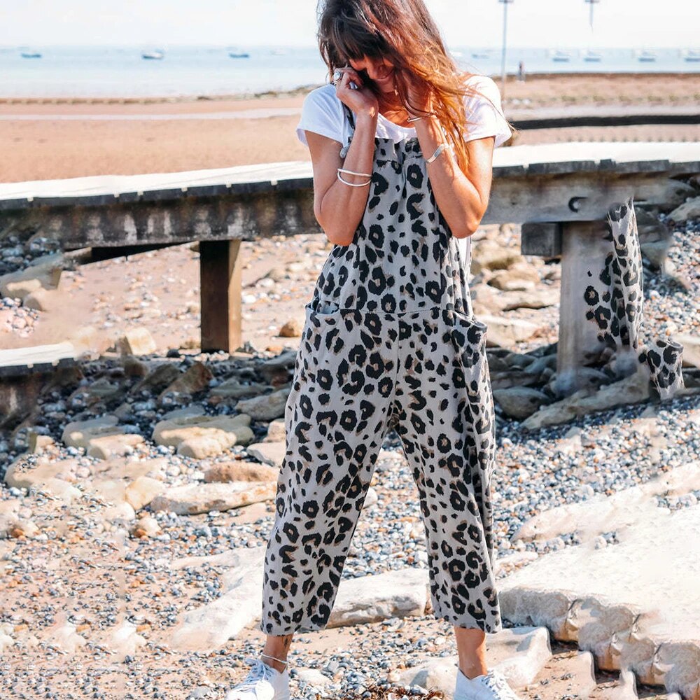 BELLA - Bedruckte Leoparden-Jumpsuits